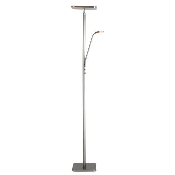 Hector Brushed Nickel 72-Inch Two-Light LED Torchiere Floor Lamp, image 1