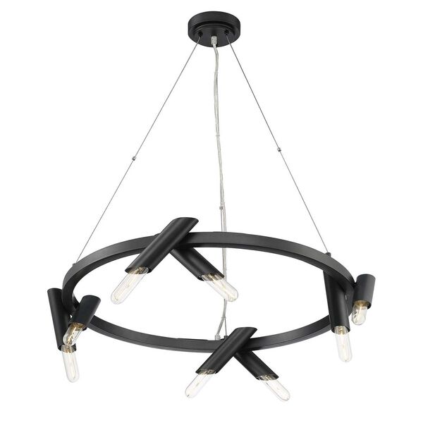 Pipeline Oil Rubbed Bronze Eight-Light Integrated LED Chandelier, image 3