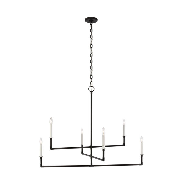 Bayview Aged Iron 44-Inch Six-Light Chandelier, image 1