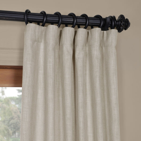 Ash Grey Heavy Faux Linen Single Panel Curtain 50 x 96, image 2