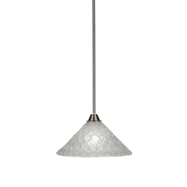 Paramount Brushed Nickel One-Light 12-Inch Pendant with Italian Bubble Glass, image 1