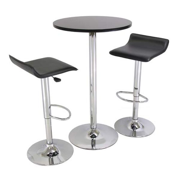 3-Piece Pub Set with 24-Inch Round Table and 2 Air Lift Stools , image 1
