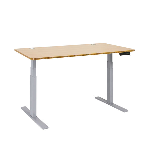 Autonomous Gray Frame Bamboo Classic Top Premium Adjustable Height Standing Desk, image 1