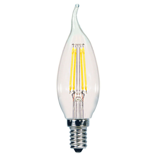 SATCO Clear LED CA11 Candelabra 5.5 Watt LED Filament Bulb with 3000K 500 Lumens 80 CRI and 360 Degrees Beam, image 1