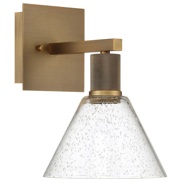 Port Nine Brass-Antique and Satin Outdoor Intergrated LED Wall Sconce with Clear Glass, image 6