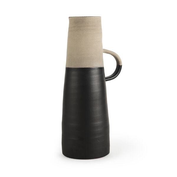 Garand III Black and Natural Two-Toned Ceramic Jug, image 1