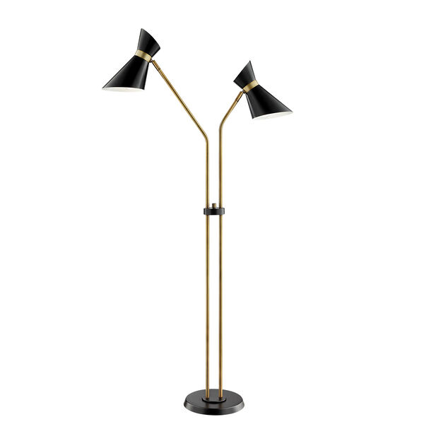 Jared Black Two-Light Floor Lamp, image 1