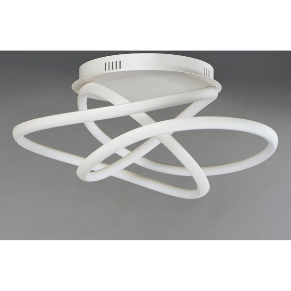 Twisted Matte White LED Flush Mount, image 3