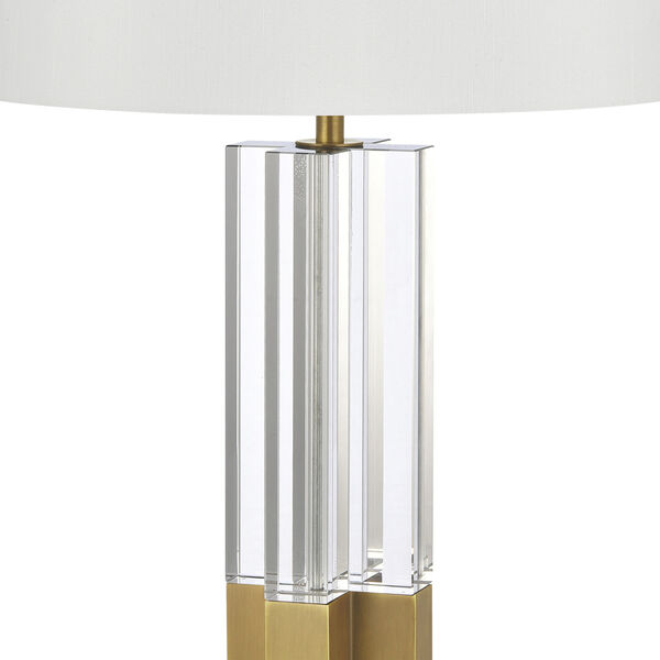 Upright Clear and Brass One-Light Table Lamp, image 4