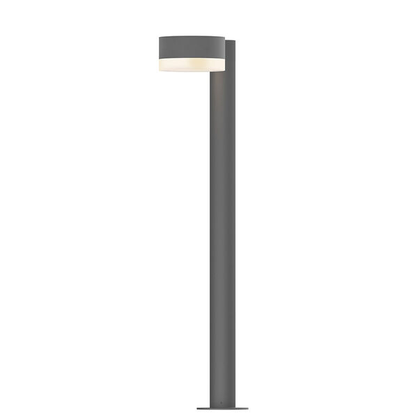 Inside-Out REALS Textured Gray 28-Inch LED Bollard with Frosted White Lens, image 1