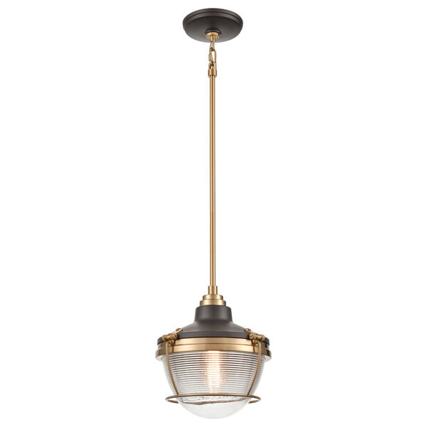 Seaway Passage Oil Rubbed Bronze and Satin Brass One-Light Pendant, image 4