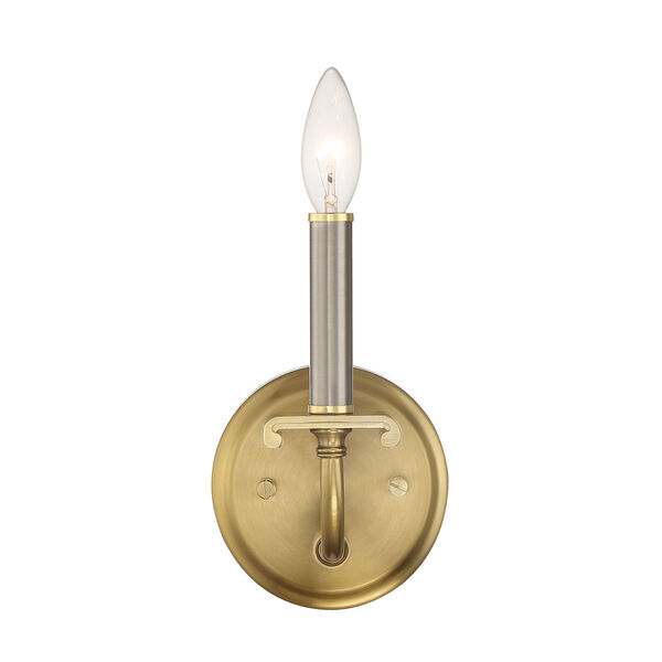 Stanza Brushed Polished Nickel and Satin Brass One-Light Wall Sconce, image 4