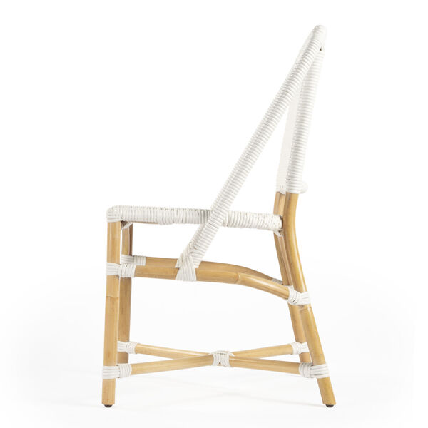 Tenor White and Beige Rattan Dining Chair, image 4