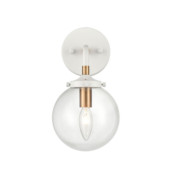 Boudreaux Matte White and Satin Brass Six-Inch One-Light Wall Sconce, image 2
