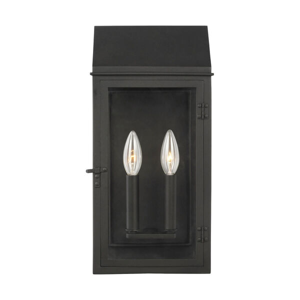 Hingham Textured Black Eight-Inch Two-Light Outdoor Wall Sconce, image 1