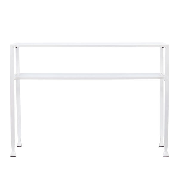 White Jaymes Metal and Glass Console Table, image 4