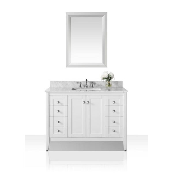 Shelton White 48-Inch Vanity Console with Mirror, image 1