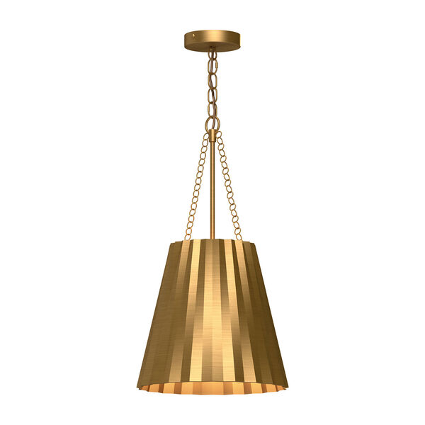 Plisse Aged Gold 12-Inch One-Light Pendant, image 1