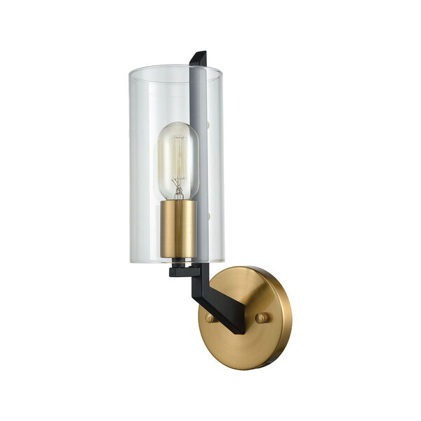Blakeslee Matte Black and Satin Brass One-Light Wall Sconce, image 5