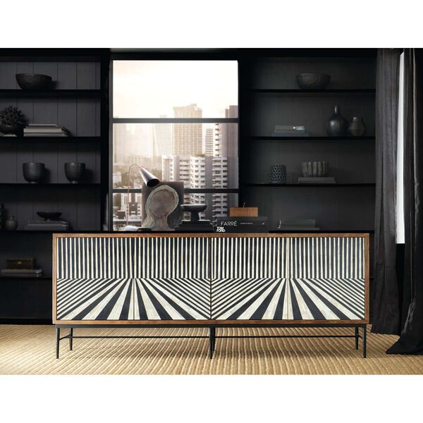 Commerce and Market Natural Medium Wood Linear Perspective Credenza, image 2