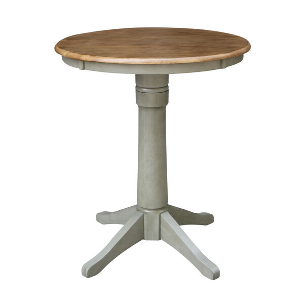 Hickory and Stone 30-Inch Round Pedestal Gathering Height Table With X-Back Counter Height Stools, Three-Piece, image 4