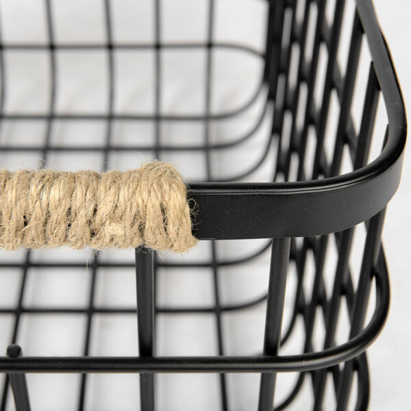 Marius Black Rectangular Basket, Set of 2, image 5