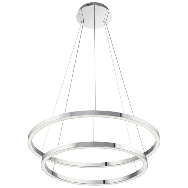 Opus Chrome 36-Inch Two-Light LED Chandelier, image 1