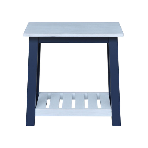 Surrey Blue and Antiqued Chalk Side Table, image 3