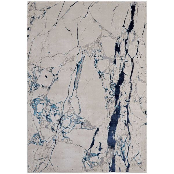Indio Abstract Ivory Blue Black Area Rug, image 1
