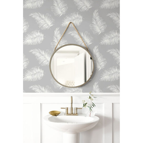 Lillian August Luxe Haven Gray Tossed Palm Peel and Stick Wallpaper, image 3