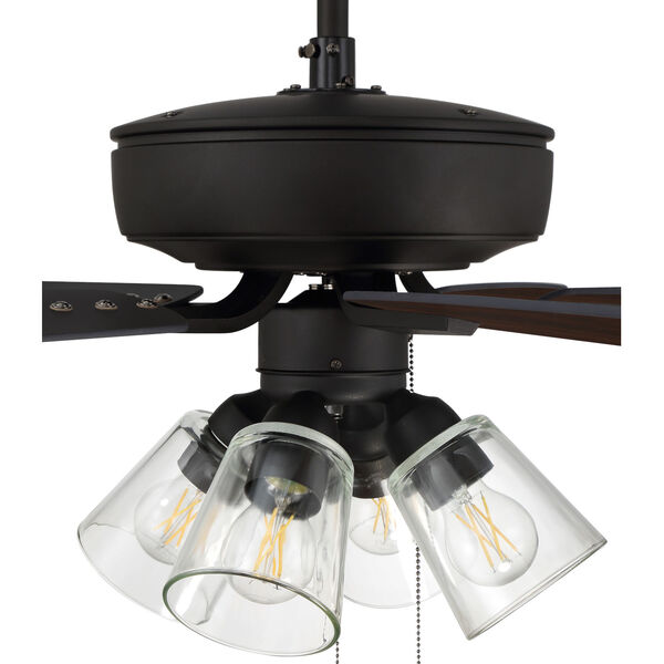 Pro Plus Espresso 52-Inch Four-Light Ceiling Fan with Clear Glass Bell Shade, image 7
