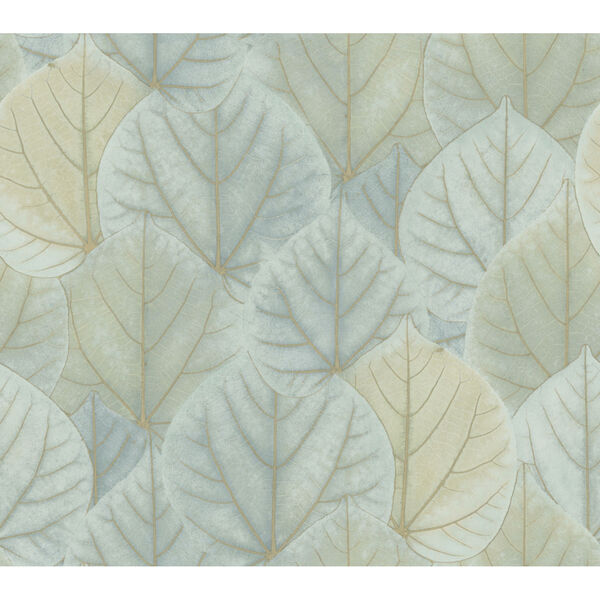 Candice Olson Modern Nature 2nd Edition Turquoise Leaf Concerto Wallpaper, image 2
