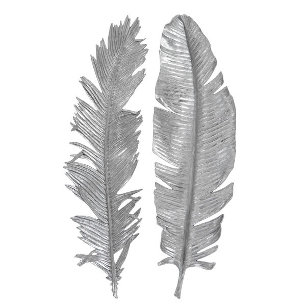 Sparrow Silver 14-Inch Feather Wall Decor, image 2