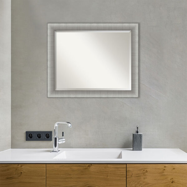 Elegant Pewter 33W X 27H-Inch Bathroom Vanity Wall Mirror, image 6