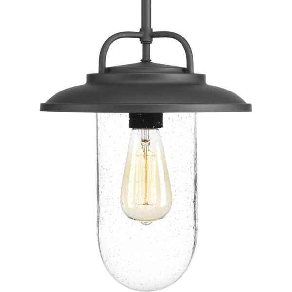 P550019-031: Beaufort Black One-Light Outdoor Hanging Lantern with Clear Seeded Glass, image 1