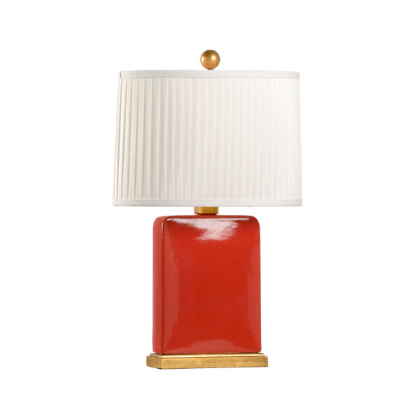 Slender Red and Gold One-Light Table Lamp, image 1