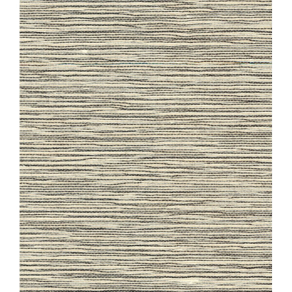 Lillian August Luxe Retreat Ivory and Jet Black Sisal Grasscloth Unpasted Wallpaper, image 1