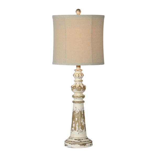 Merle Distressed White 32-Inch Table Lamp Set of Two, image 1