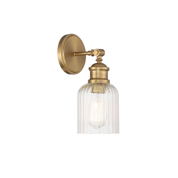 Lowry One-Light Wall Sconce with Clear Ribbed Glass, image 1