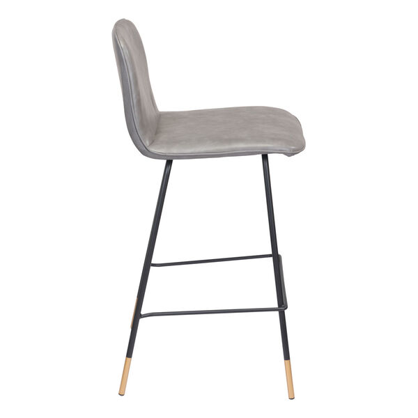Var Gray, Black and Gold Counter Height Bar Stool, image 3