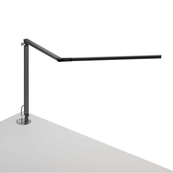 Z-Bar Metallic Black Warm Light LED Desk Lamp with Grommet Mount, image 1