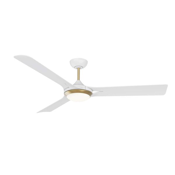 Ori White Oilcan Brass 60-Inch Integrated LED Ceiling Fan, image 1