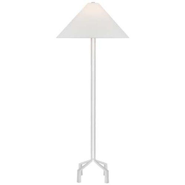 Clifford Plaster White One-Light Floor Lamp with Linen Shade by Marie Flanigan, image 1