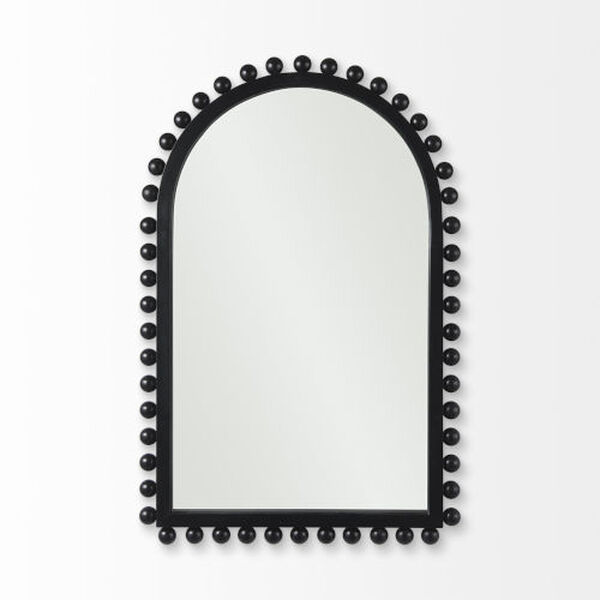 Leeds Black 35-Inch x 23-Inch Wood Arch Frame Mirror, image 2