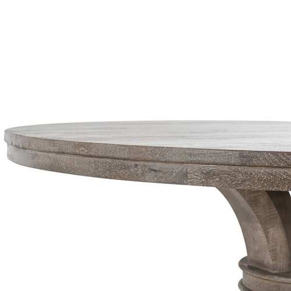 Amara Brown and Gray Round Pedestal Dining Table, image 4