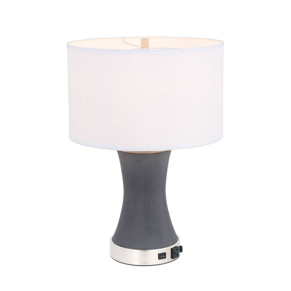Knox Polished Nickel and Grey One-Light Table Lamp, image 4