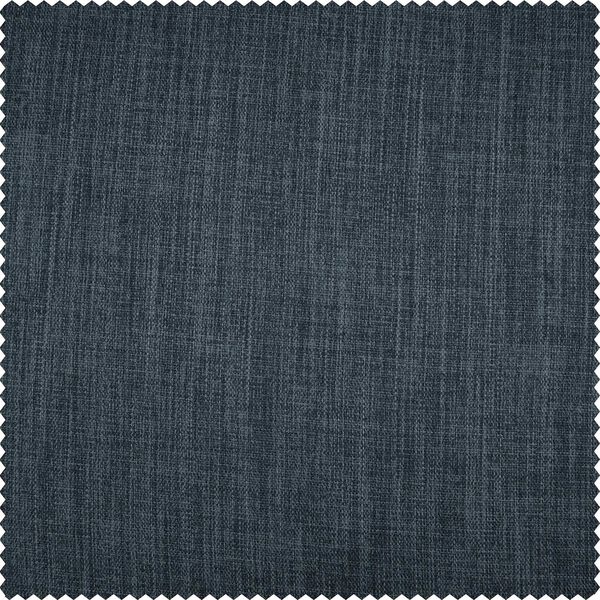 Reverie Blue Faux Linen Extra Wide Room Darkening Single Panel Curtain, image 8