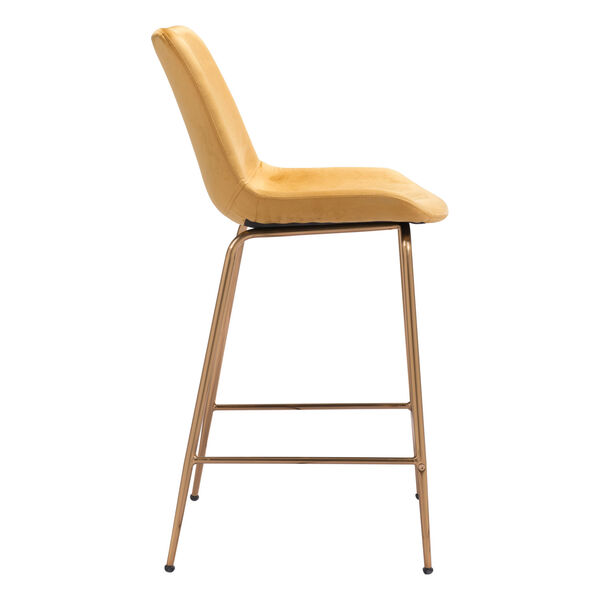 Tony Yellow and Gold Counter Height Bar Stool - (Open Box), image 3