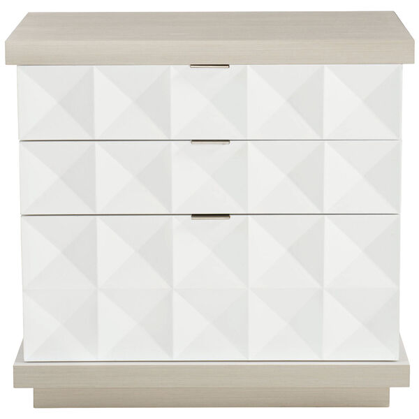 Axiom Linear Gray and Linear White Nightstand, image 1