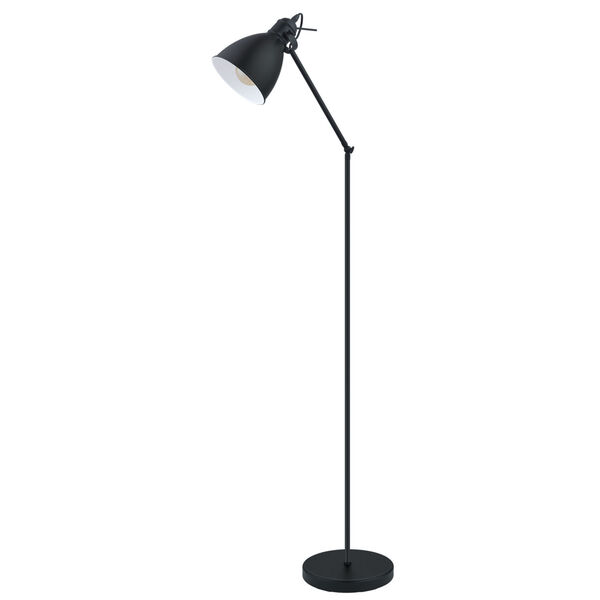 Priddy Black One-Light Floor Lamp with Black Exterior and White Interior Shade, image 1